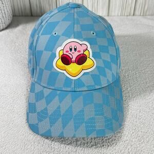Kirby Blue Checkered Snapback Hat, Baseball Cap